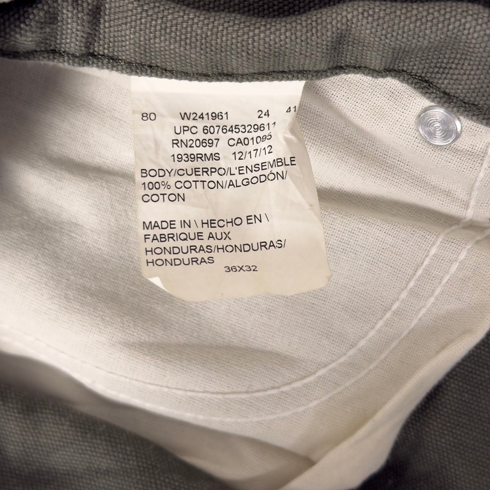 Dickies‎ 1939RMS Relaxed Fit Carpenter Pants Olive Green Gray Duck Canvas 36x32 - Picture 4 of 9